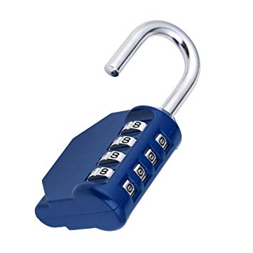 Combination Lock, 4 Digit Lock Combination Padlock Set, 4 Digit Lock, Re-settable Combo Lock, Gym Lock, School Lock, Locker Lock and Employee Lock