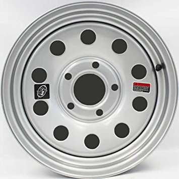 15" x 5" Silver Modular Trailer Wheel (5-5" bolt Circle)