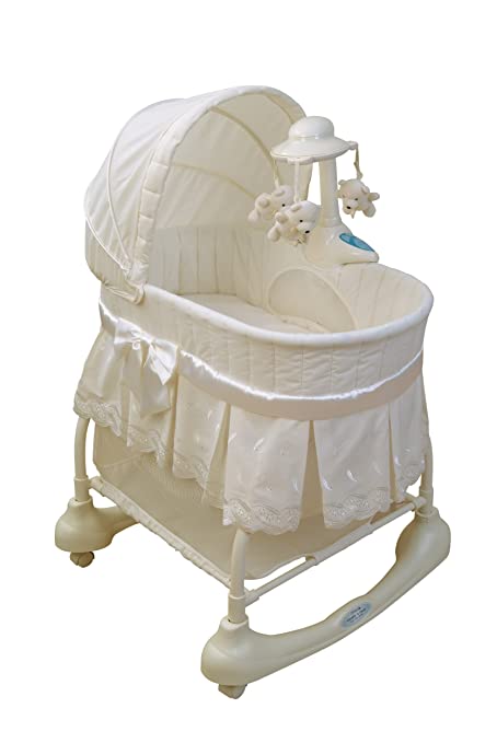 Kolcraft Cuddle 'n Care Rocking Bassinet with Light Vibes Mobile, Creampuff (Older Version) (Discontinued by Manufacturer)