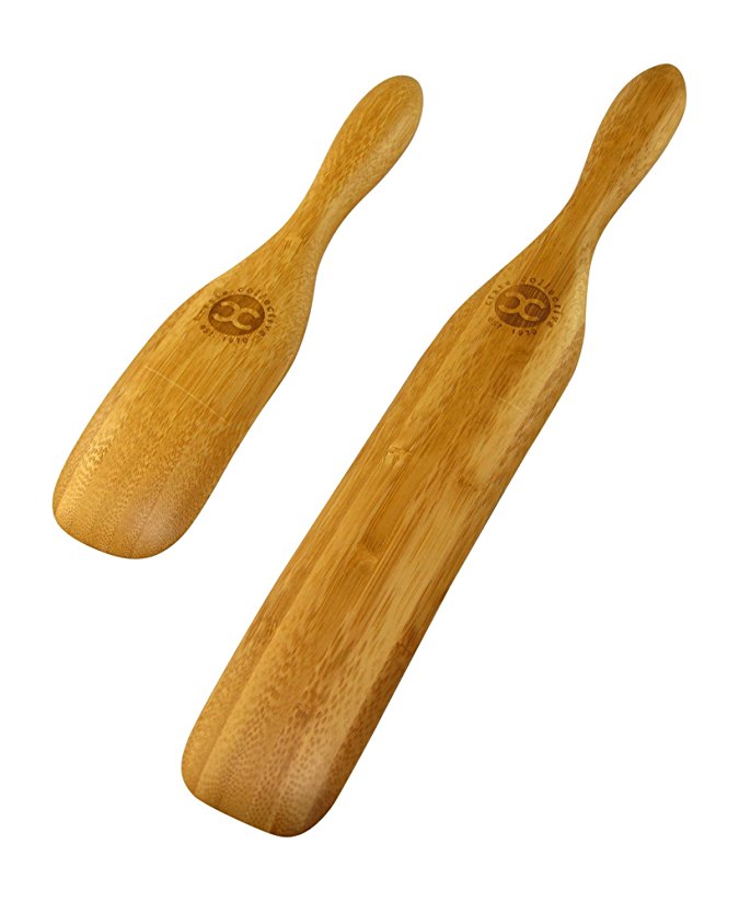 The Original Bamboo Spurtle Set Ultra Versatile 2 piece set by Crate Collective