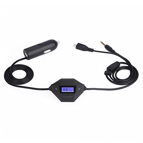 FM Transmitter ,LESHP ,Wireless FM Radio Transmitter for Car Driving with USB Charger