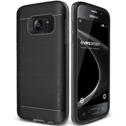 Galaxy S7 Case, VRS Design [High Pro Shield][Steel Silver] - [Brushed Metal Texture][Drop Protection][Heavy Duty][Minimalistic][Slim Fit] - For Samsung S7 SM-G930 Devices