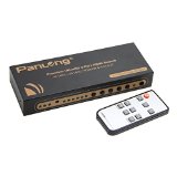 Panlong 3 Port 4K UHD HDMI Switch with Audio Extractor Splitter with IR Remote Optical SPDIF and RCA Audio Out Supports 2160P 1080P 3D and ARC