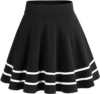DRESSTELLS Skirt for Women Mini Skater Skirts Versatile A-line Basic Stretchy Flared Casual Pleated Skirt