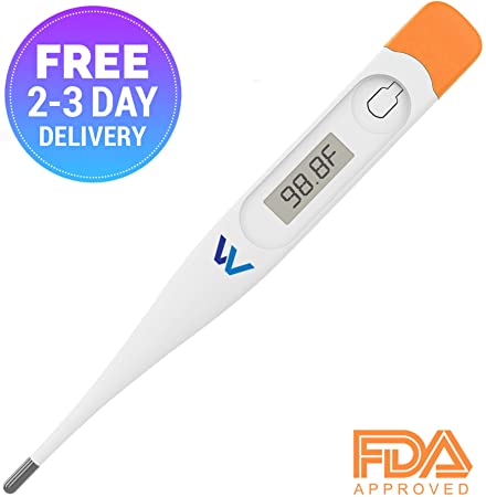 Digital Fever Thermometer for Adult & Baby by VVandr | Includes 2-3 Day Delivery