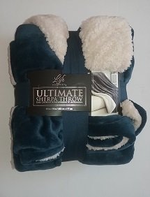 MazaaShop Life Comfort Ultimate Sherpa Throw, Turquoise - Perfect for Christmas