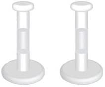 Pair (2) - Clear Push Top Piercing Retainers 14g-16g-Clear 3mm Flat Top Bioflex Retainer for Lips-Ears-Nose (Choose Length, Gauge)