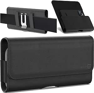 CoverON Holster for Samsung Galaxy S24 Ultra S24  S24 FE S23 Ultra S23  Plus S23 FE S22 Ultra S22  Ultra S21  S21 FE /S20  S20 FE Phone Case Belt Clip Leather Pouch (Fits Otterbox or Any Case on)