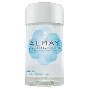 Almay Sensitive Skin Clear Gel Anti-Perspirant & Deodorant, Fragrance Free,2.25 oz(4 Pack)