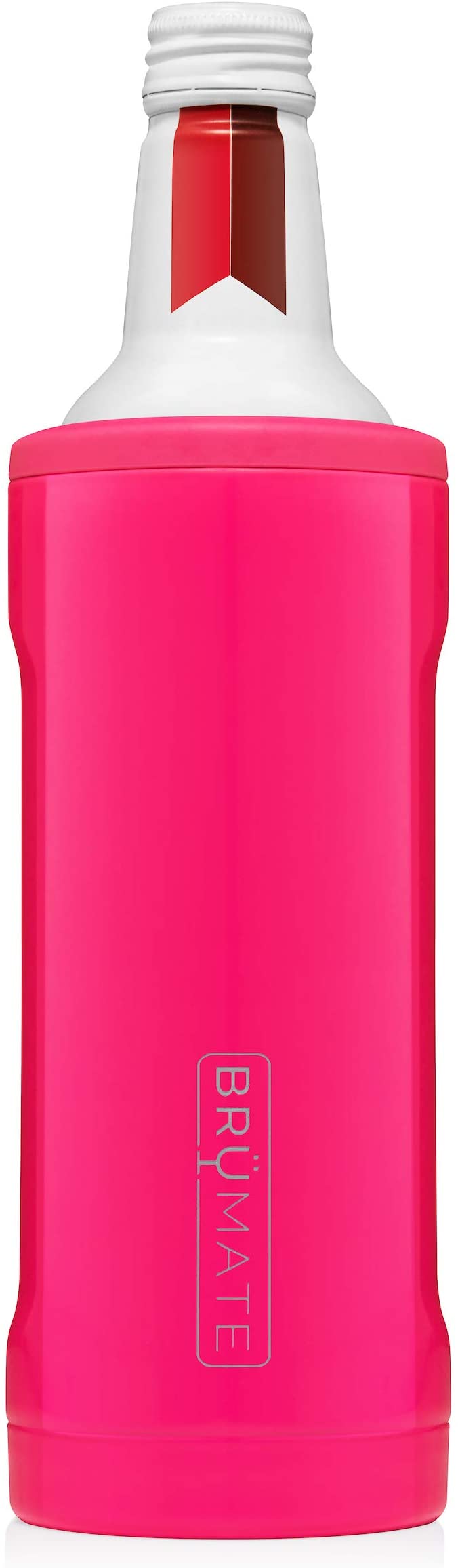 BrüMate Hopsulator Twist Double-walled Stainless Steel Insulated Can Cooler for 16oz aluminum bottles (Neon Pink)