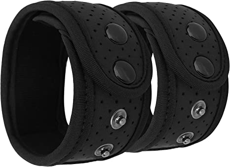 MoKo Sweatproof Ankle Strap Fit Fitbit Luxe/Inspire 2/Inspire/Inspire HR/Charge 5/4/3/2/Alta/Alta HR/Flex/Flex 2/Vivosmart HR, [2-Pack] Adjustable Fitness Tracker Ankle Band with Mesh Pouch - Black