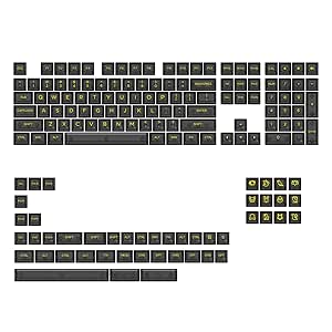 Akko Clear Keycap Set V2, Black Transparent 155-Key ASA Profile with Mac Keycaps and Split Spacebars for Mechanical Keyboard