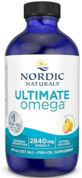 Nordic Naturals, Ultimate Omega, 2840mg Omega-3, Fish Oil with EPA and DHA, Lemon Flavour, 237ml, Lab-Tested, Soy Free, Gluten Free, Non-GMO