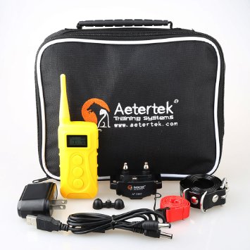 Newly!!! Aetertek At-216C-1 Submersible Dog Trainer 550m Remote Control Shock Collar Pet Dog Electric Shock Trainer Control 1 Dog Training No Bark Shock Collar, Rechargeable Dog Bark Collar