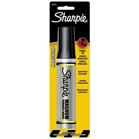 Sharpie 44101PP  Magnum Permanent Marker, Chisel Tip, Black, 1-Count