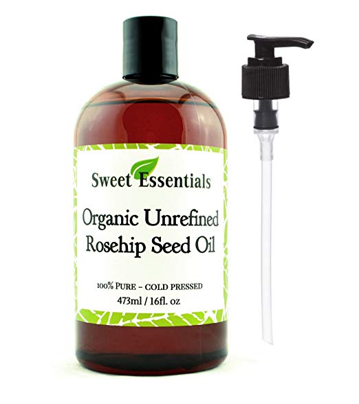 Premium Organic Rosehip Seed Oil | Unrefined | 16oz 100% Pure | Imported From Chile | Cold-Pressed | BEST for Face & Skin | HEALS Dry Skin, Fine Lines, Acne Scars, Eczema, Psoriasis, Dermatitis