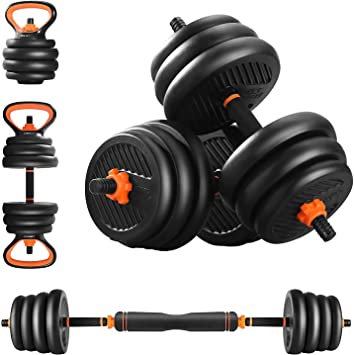Adjustable Dumbbell Barbell Weight Pair - LINKLIFE 11LB 22LB 33LB 44LB 66LB Weights Non-Slip Neoprene Hand, All-Purpose, Home, Gym, Office
