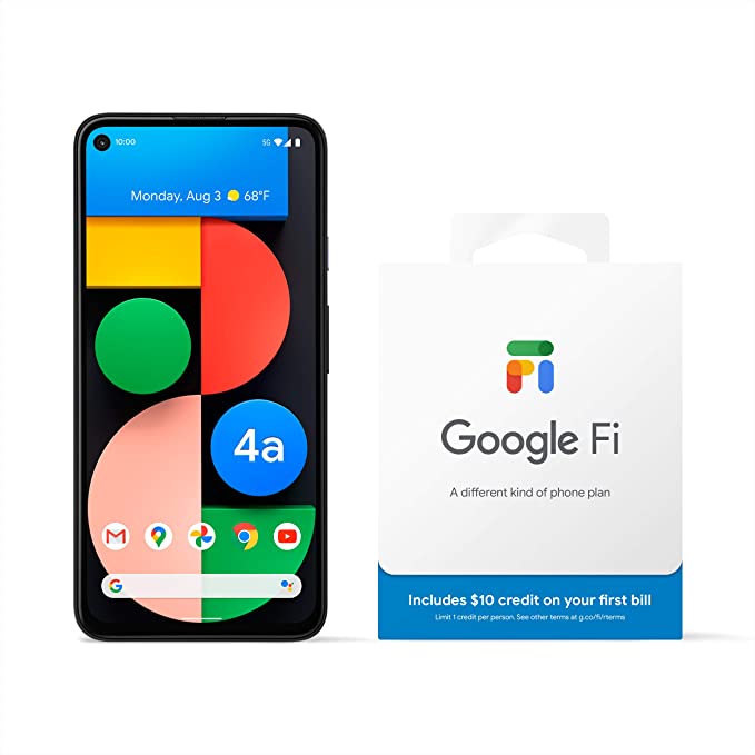 Google Pixel 4a with 5G - Android Phone   One Month of Google Fi Service Included - Just Black