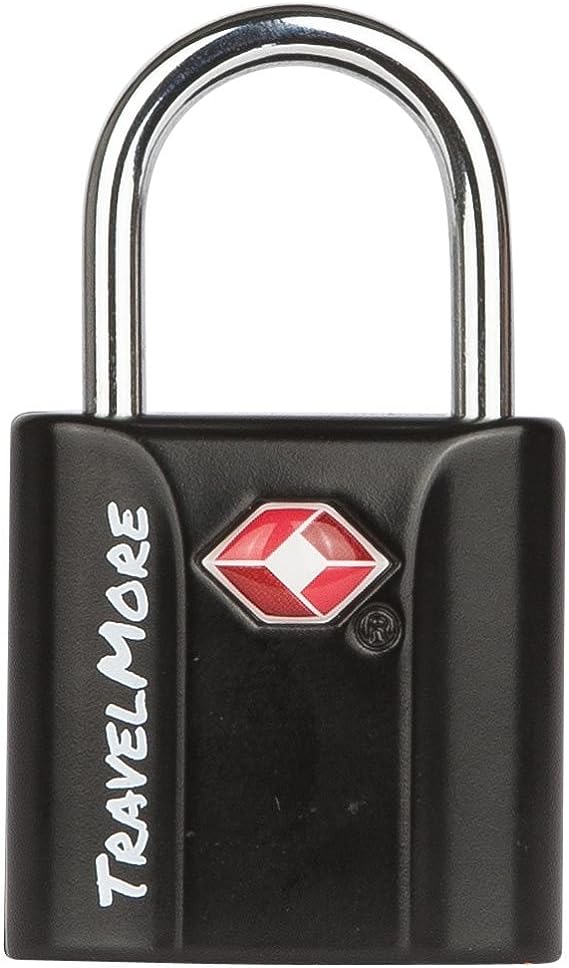 TSA Approved Luggage Key Locks for Travel – Lock with Keys (1 Pack - Black)