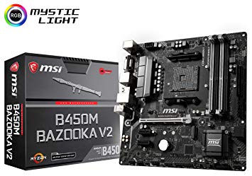 MSI B450M Bazooka V2 Arsenal Gaming AMD Ryzen 1st & 2nd Gen AM4 M.2 USB 3 DDR4 DVI HDMI Micro-ATX Motherboard