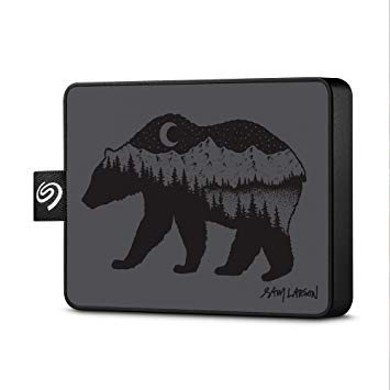 Seagate One Touch SSD 1TB External Solid State Drive Portable – Sam Larson, USB 3.0 for PC Laptop and Mac, 1yr Mylio Create, 2 Months Adobe CC Photography, Black Bear (STJE1000100)