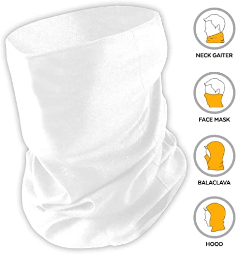 Face Mask Bandana & Neck Gaiter - Reusable, Washable & Breathable Cloth Shield, Cover & Scarf for UV, Sun & Dust Protection