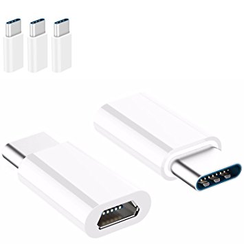 Type C Adapter,Micro USB to USB C Adapter,[3Pack],by FREEDOMTECH, Data Syncing and Charging,Universal for MacBook,ChromeBook Pixel,Nexus 5X,Nexus 6P,Nokia N1 and Other Type C Supported Devices (White)