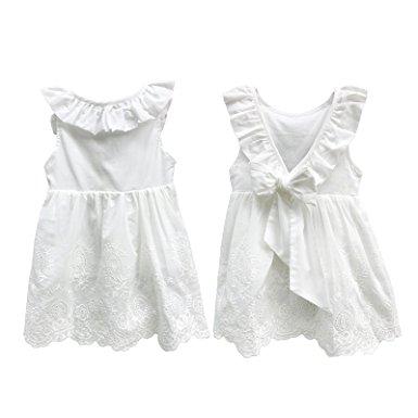 Abalaco Baby Girl 100%Cotton Purfle Backless Breathable Summer Sleeveless Tutu Daily Wear Princess Dress