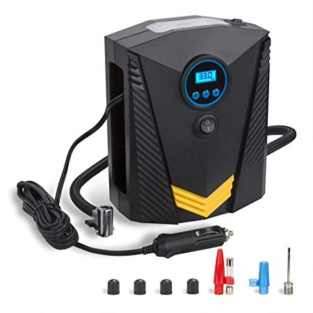 Amagle Portable 12V DC 120W Tire Air Compressor Pump Auto Tire Inflator for Car Motocycle Bicycle wheels