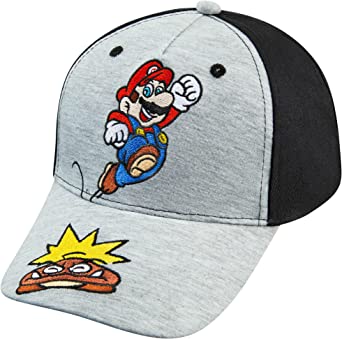 Nintendo Super Mario Boys Baseball Cap - Ages 4-12 Years - Many Styles and Colors - Adjustable - 100% Cotton