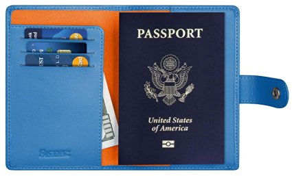 Simpac Leather Passport Holder Wallet Cover Case Travel Wallet RFID Blocking 8 Contract Colors