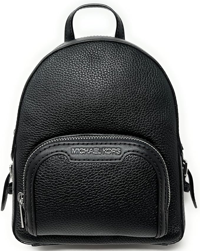 Michael Kors Jaycee XS Mini Convertible Backpack MK Signature Crossbody (Black/Silver)
