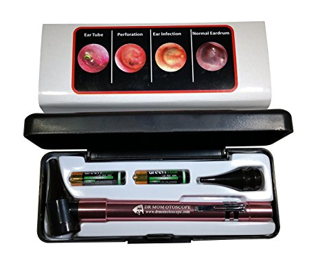 HARD CASE - Third Generation Dr Mom Slimline Stainless LED Pocket Otoscope with Full Spectrum LED - ROSE GOLD