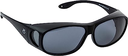 Wrap Around Sunglasses UV Protection to Wear as Fit Over Glasses - Unisex Matte Black with Smoked Lenses - Non-Polarized Lenses - by Optix 55