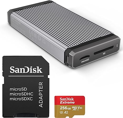 SanDisk 256GB Extreme microSDXC UHS-I Memory Card with Adapter - Up to 190MB/s with SanDisk Professional PRO-Reader SD and microSD - High Performance Card Reader