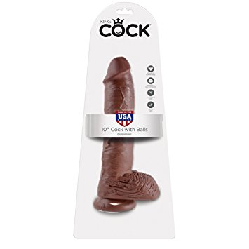 Pipedream King Cock with Balls, Brown, 10 Inch