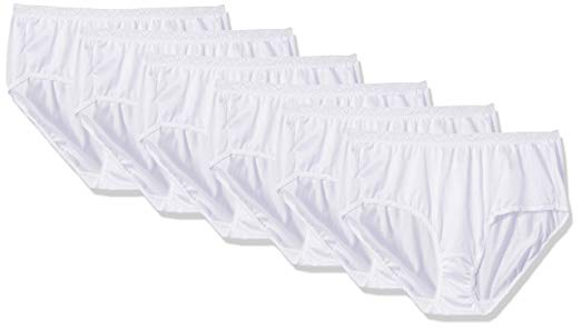 Fruit of the Loom Women's 6 Pack Nylon White Brief