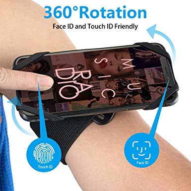 Spider Sports Armband Case for iPhone X 8 7 XS MAX Universal 360 Degree Rotatable Wrist Running Sport Wristband for 4-6 inch Phone Bicycle Holder (Arm&Wrost)