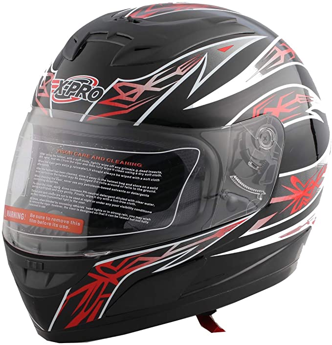 X-Pro DOT Approved Motorcycle Full Face Helmet! (Medium, Black)