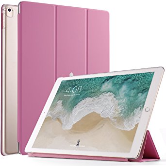 Poetic Slimline iPad Pro 12.9 SlimShell Case Slim-Fit Trifold Cover Stand Folio Case with Auto Wake / Sleep for Apple iPad Pro 12.9(1st Gen 2015)/iPad Pro 12.9(2nd Gen 2017) Pink