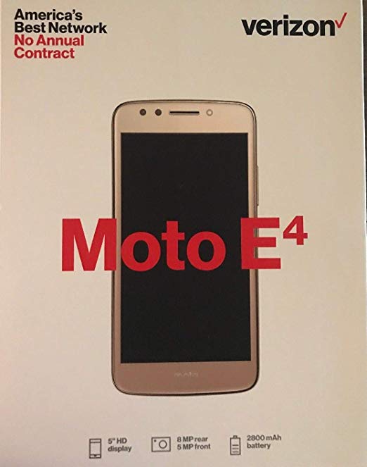 Moto E4 Verizon Prepaid - XT1765 16GB 5" 4G LTE Smartphone - Gold