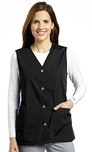 White Cross Women's Button Front Solid Scrub Vest