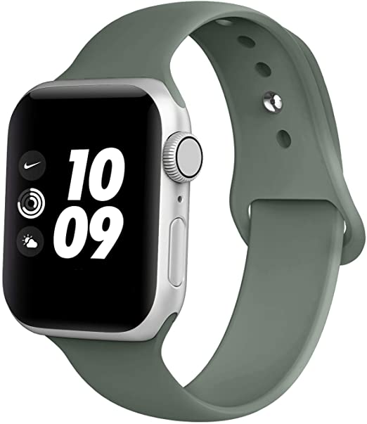 iGK Compatible with Apple Watch Bands 38MM 40MM 42MM 44MM, Soft Silicone Replacement Sport Straps Compatible with iWatch Series 5, 4, 3, 2, 1