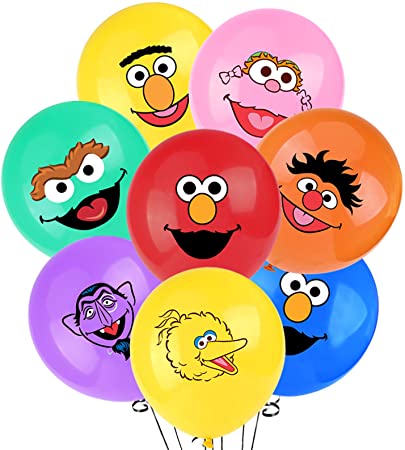 Sesame Friends Street Balloons Elmo and Friends Party Supplies 12" Latex Balloons for Kids Baby Shower Birthday Party Decorations-35PCS