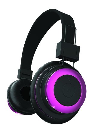 Tzumi - Bluetooth - Stereo Foldable Rechargeable Wireless Headphones with Powerful Bass - Built in High Definition Microphone and Remote Music Control Pink