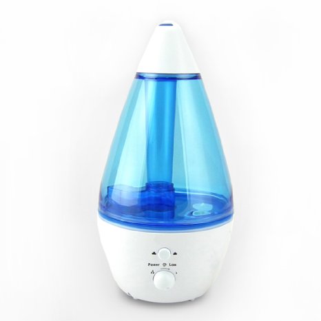 HITO Ultrasonic Cool Mist Humidifier QuietCare w 23 Gallon Output per day for Home Office Bedroom Blue 12L built-in Aromatherapy Bottle