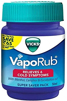 Vicks 1 X 50g Vaporub Relief From Headache,cough,cold,flu,blocked Nose