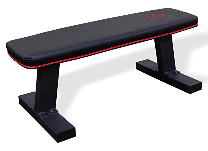 Marcy Deluxe Versatile Flat Bench Workout Utility Bench with Steel Frame