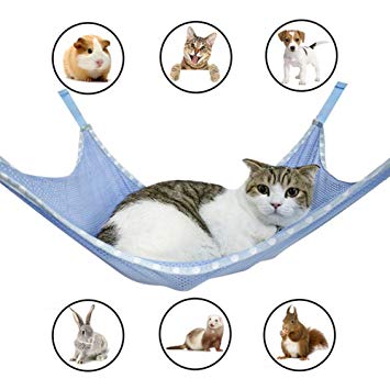 Winnsty Cat Hammock Summer Breathable Mesh Pet Hammock Bed, Under Chair Hammock Cradle Crib for Small Animals