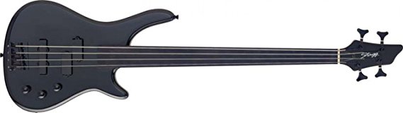 Stagg BC300FL Fretless 4-String Fusion Electric Bass Guitar - Black